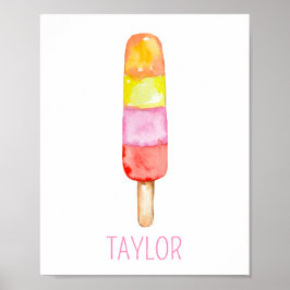 Poster de picolé de aquarela