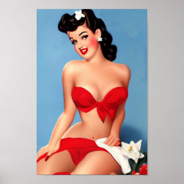 Poster de Pin-Up Retroativo com Torção de Enxofre