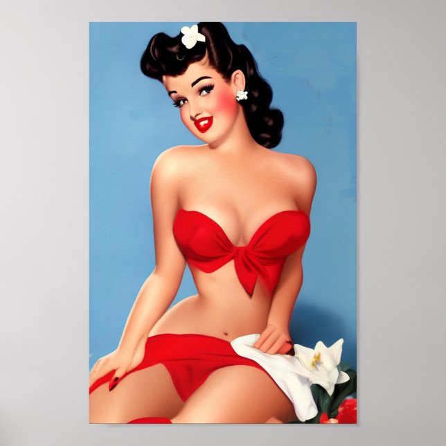 Poster de Pin-Up Retroativo com Torção de Enxofre (Frente)
