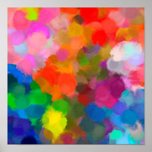 Pôster de pinceladas de tinta coloridas abstratas