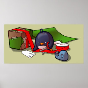 Poster de pinguim de enrolamento atual