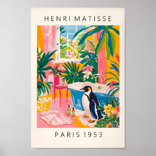 Poster de pinguim engraçado, decor de dopamina, tr