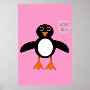Poster de pinguim-pinguim-rosado