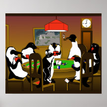 Poster de pinguim-pôquer