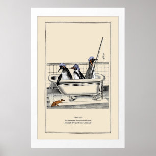 Poster de pinguins cúbicos