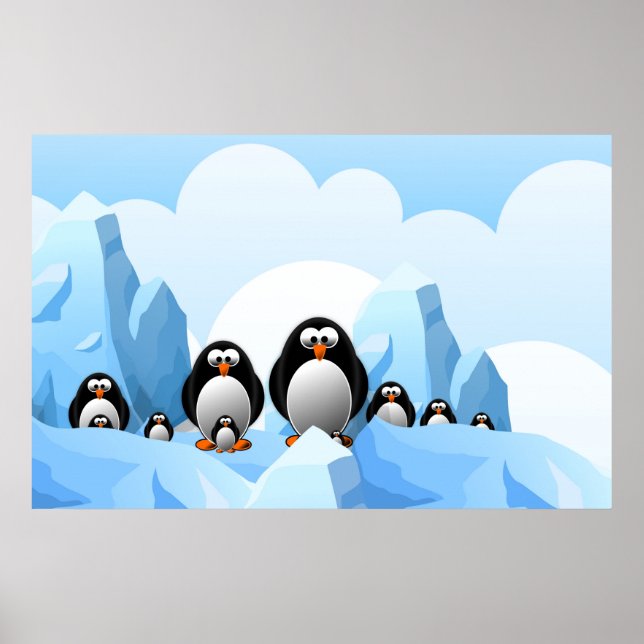 Poster de Pinguins de inverno (Frente)