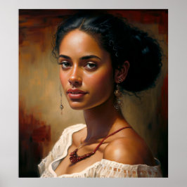 Poster de pintura a óleo de retrato de mulher bras