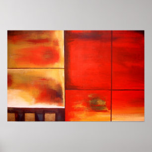 Poster de pintura de Abstrato vermelho