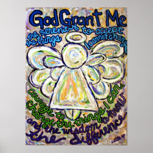 Poster de pintura de anjo de oração de serenidad