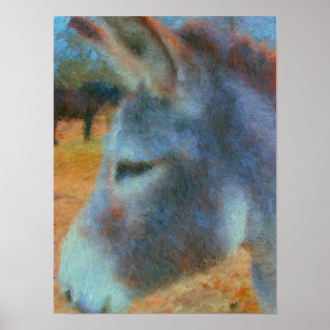 Poster de pintura de burro e cavalo (Frente)