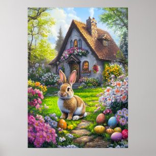 Poster de Pintura de Caça de Coelho da Páscoa Boni
