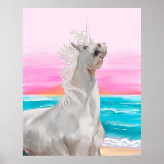 Poster de pintura de óleo digital Unicorn