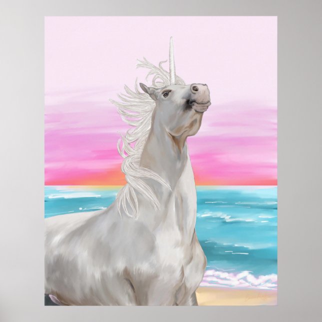 Poster de pintura de óleo digital Unicorn (Frente)