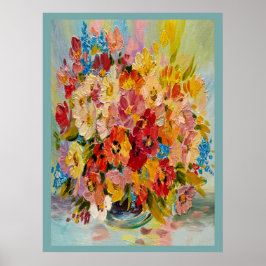 Poster de pintura de óleo floral