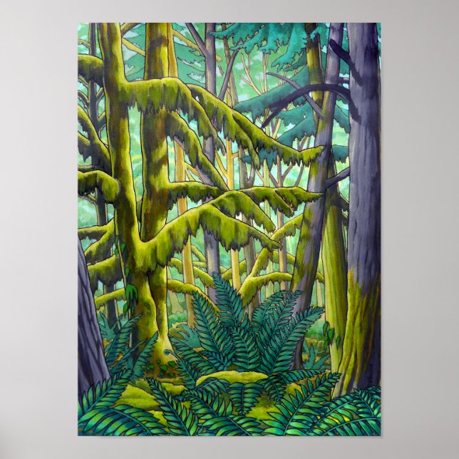 Poster de pintura de paisagem canadense por Kim Hu (Frente)