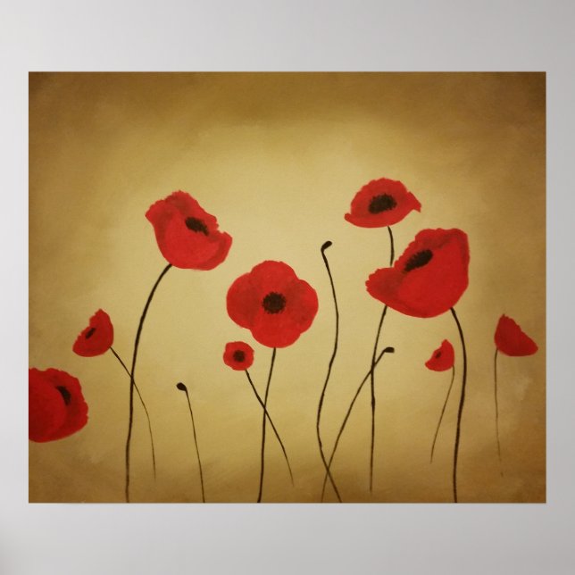 Poster de pintura de papoila vermelha (Frente)