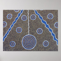 Poster de pintura de pontos aborígenes australiano