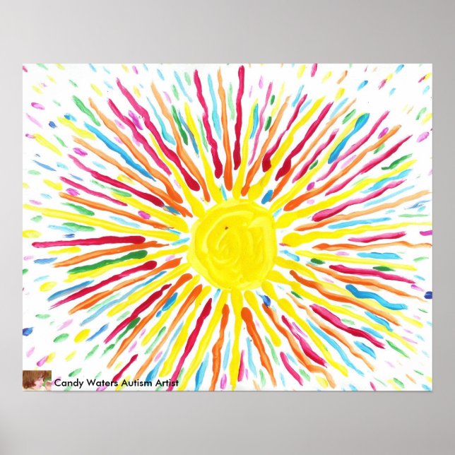 Poster de Pintura do Artista Candy Watts Autism (Frente)