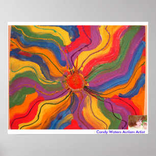 Poster de Pintura do Artista Candy Watts Autism