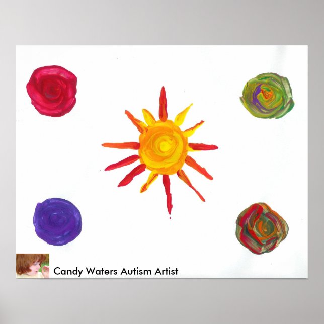 Poster de Pintura do Artista Candy Watts Autism (Frente)
