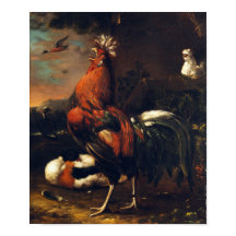 Poster de pintura europeia 2017, Ano do Galo Chinê