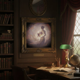 Pôster de Pintura Feminina Sombria da Dark Academi