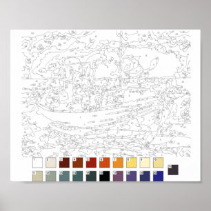 Poster de Pintura por Números:Barco