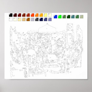 Poster de Pintura por Números: Cães Jogando Post