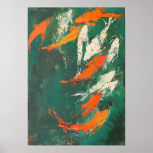 Poster de pintura submarina de peixes tropicais co
