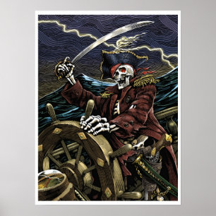 Poster de Pirata de Esqueleto