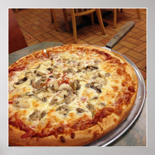 Poster de pizza de cogumelo (Frente)
