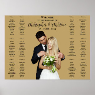 Poster de placa de placa de assento de casamento