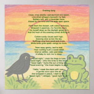 Pôster de Poema "Canção Noturna" para Berçário/Sal