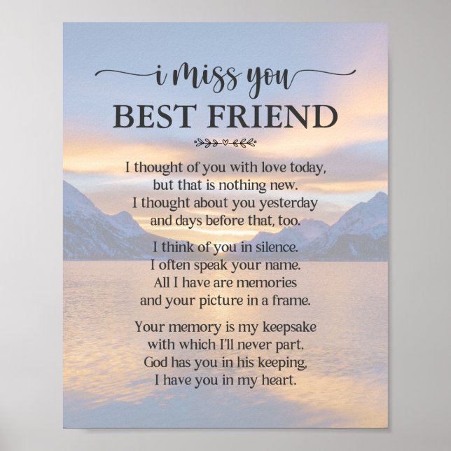 Pôster de Poema para Melhor Amigo que Sinto Saudad (Frente)