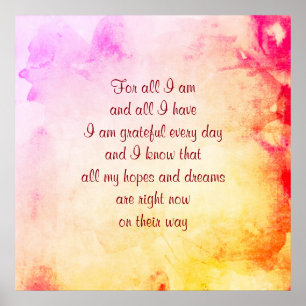 poster de poesia de Gratidão e positividade