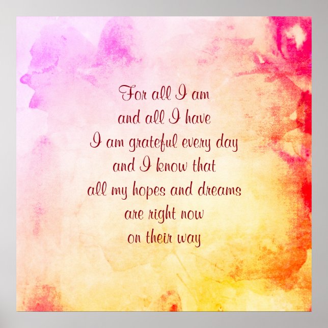 poster de poesia de Gratidão e positividade (Frente)