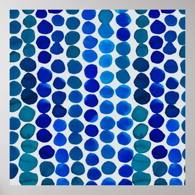 Poster de pontos em azul (Frente)