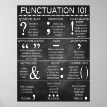 Poster de Pontuação Gramática Inglesa