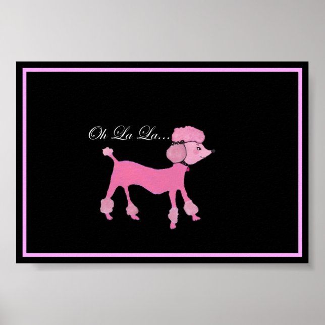 Poster de Poodle Rosa (Frente)