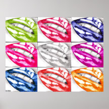 Poster de Pop de arte com Lábios de de quentes (a