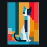 Poster de Pop de arte criptica<br><div class="desc">Um retrato maravilhosamente peculiar de um gato misterioso misturando-se ao fundo saborosamente organizado. A peça perfeita de arte de parede para admiradores felinos de todas as listras.</div>