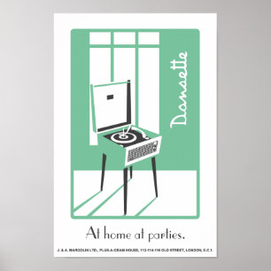 poster de Pop de Arte do Leitor Verde Dansette