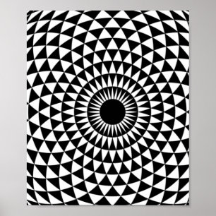 poster de Pop de Illusão Branca Fractal do Olho 