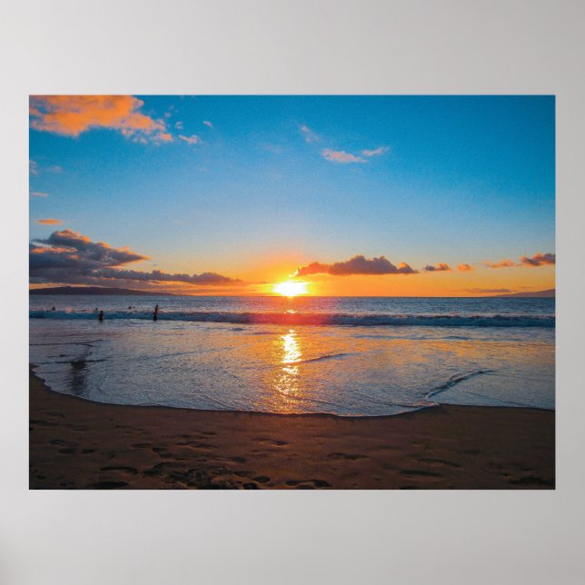 Poster de pôr do sol Maui (Frente)