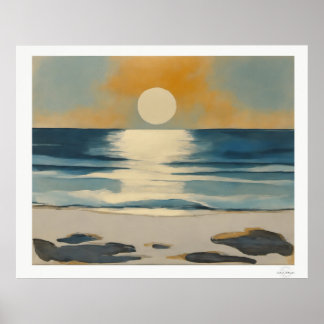 Pôster de Pôr do Sol Sobre o Mar