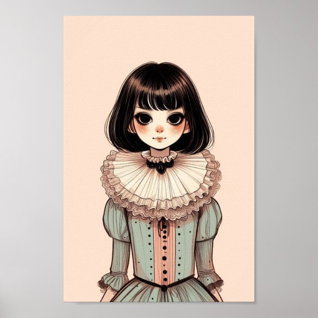 Poster de portrait de jeune fille (Frente)