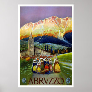 Pôster De "poster das viagens vintage Abruzzo, Italia"