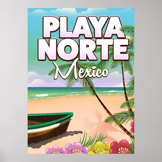 Poster de praia do Norte Mexicano (Frente)