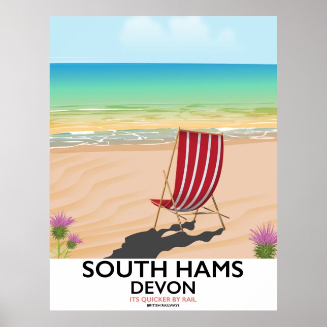 Poster de praia South Hams Devon (Frente)