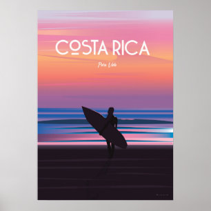 Poster de praia surf da Costa Rica